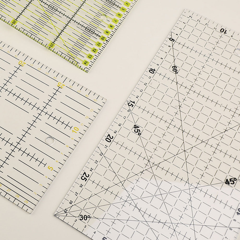 Acrylic irregular sewing and patchwork ruler cutting ruler dual color rectangular ruler hollow ruler PVC template_voghion.com
