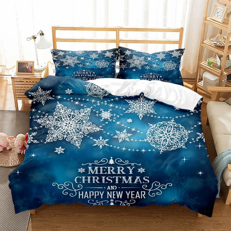 Christmas Bell Series Three Down Duvet Cover Matted Four Two piece Set Customizable_voghion.com