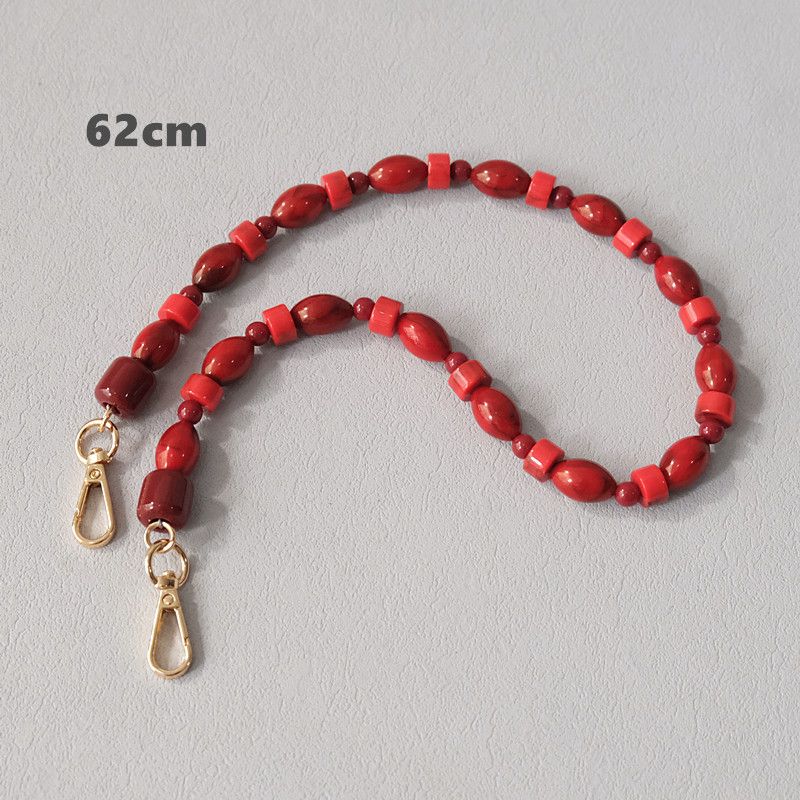 Acrylic Bead Fashion Red Beaded Accessories Shoulder Crossbody Lanyard Bag Strap Phone Chain_voghion.com