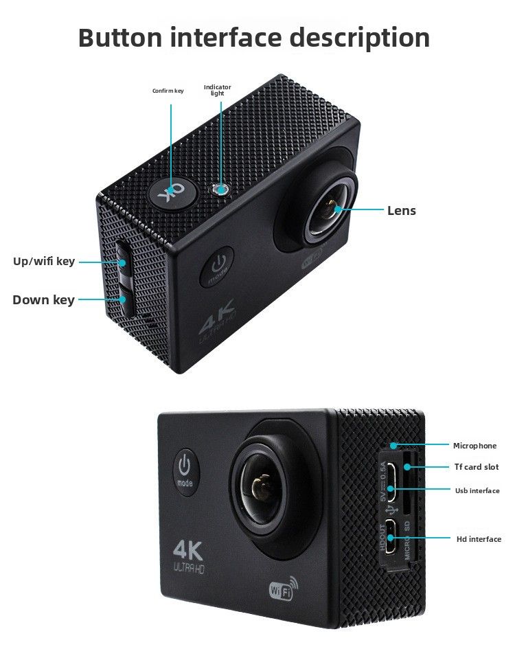 【High Quality】 4K Outdoor Diving F60r Cycling 2.4G Remote Control WIFI Sports Camera Camcorder_voghion.com