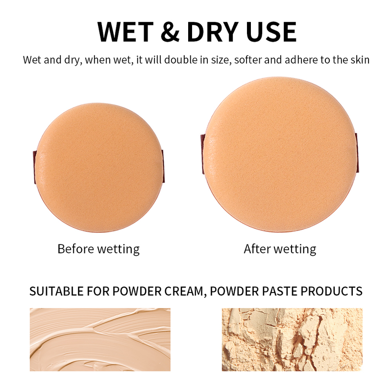 Washable Leather 1PC Triangle Round Makeup Puff Set Ladies Soft Foundation Isolation Air Cushion Sponge Pu_voghion.com