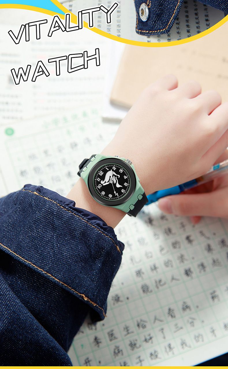Kids' Digital Quartz Watch With Zodiac Design, Glow In The Dark, Water Resistant, Fashionable Student Wristwatch For Boys And Girls_voghion.com