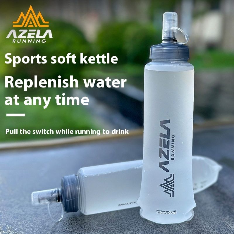 Sticlă de apă pliabilă pentru alergare, portabilă, 500 ml, pentru exterior, alpinism, off-road_voghion.com