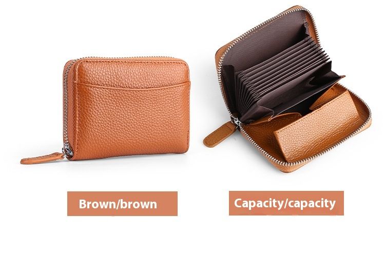 RFID-Diebstahlschutzbürste Orgelkartentasche Kartensteckplatz mit großer Kapazität Echtes Pickup-Set Münz- und Münzfachtasche_voghion.com