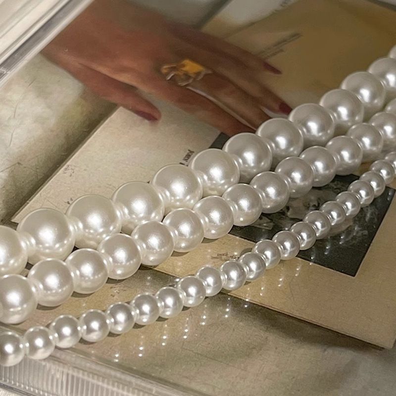 Collana di perle di vetro con perline, nuovo stile, collana di temperamento, design femminile, accessori per catene di clavicola_voghion.com