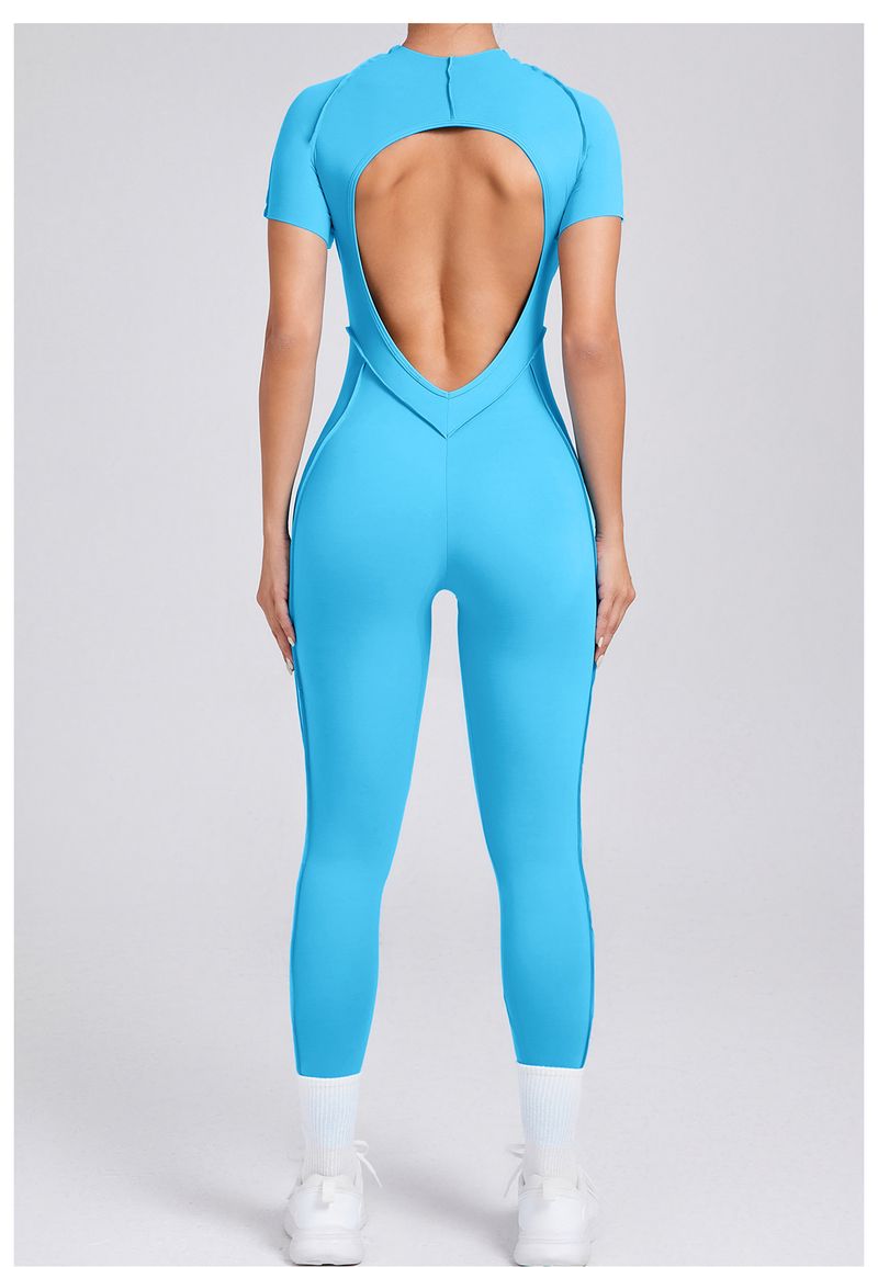 Tuta attillata a maniche corte, pantaloni lunghi, stile autunno inverno europeo e americano, tridimensionale, senza schienale_voghion.com