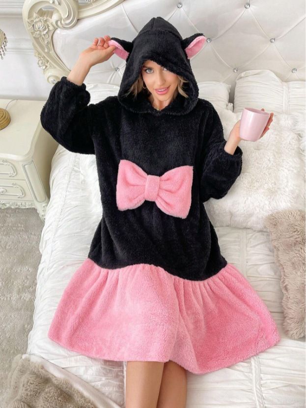 Autumn And Winter Thickened And Comfortable Home Nightgown Sweet Nightgown_voghion.com