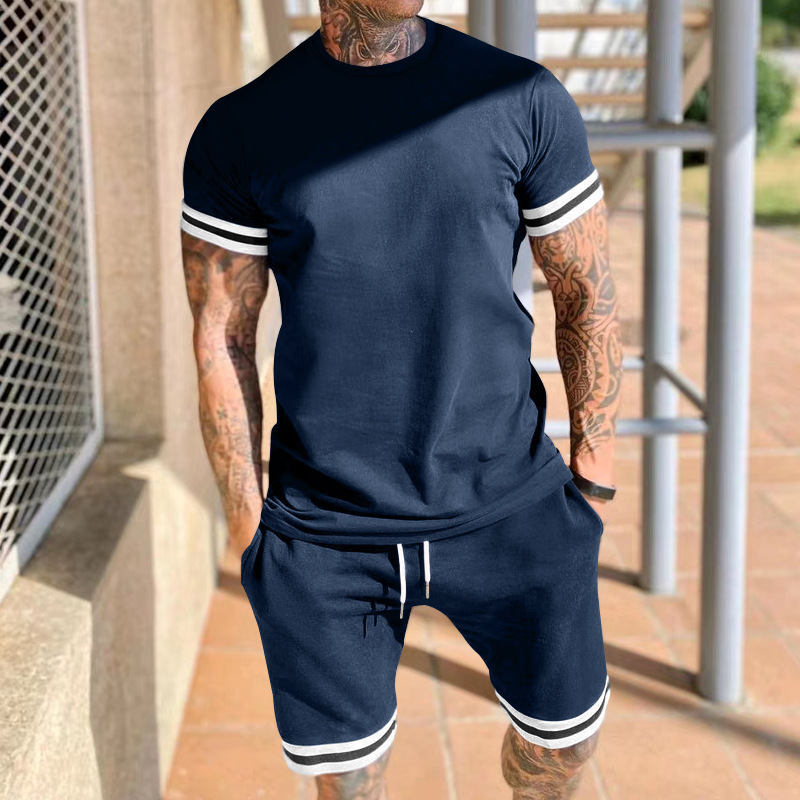 2024 men's short sleeved shorts two-piece casual sports youth spring/summer set_voghion.com