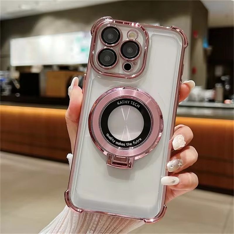 Custodia in silicone placcato per iPhone 13 11 12 Pro Max 16 15 14 Plus, custodia antiurto con anello di supporto, accessori per telefono_voghion.com