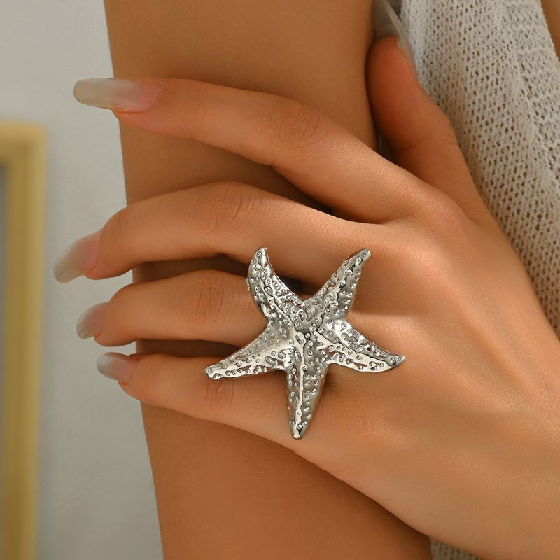 Sommer Ozean Elemente Geometrische Offene Armband Strand Urlaub Stil Conch Seestern Ring Für Frauen_voghion.com