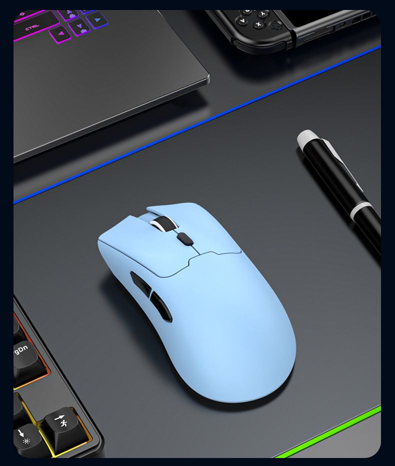 Gaming Mouse - 4000 DPI, 6 Programmable Buttons, 2.4G Wireless & Wired, Ergonomic Design, RGB Lighting (Black/White/Red/Blue/Gradient Colors)_voghion.com