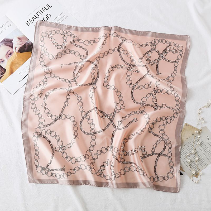 Nuova sciarpa decorativa professionale versatile per tutte le stagioni, larga 70 cm, stampata, piccola, da donna, con cravatta e pochette._voghion.com