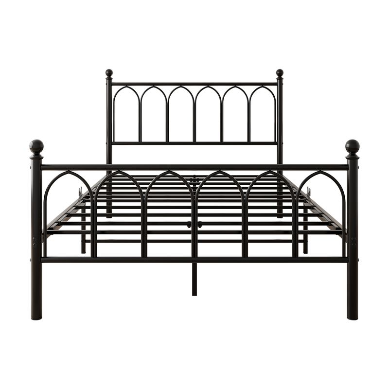 Metallbett 120x200cm Design vintage, USB, LED, Stahlunterstützung, Nero_voghion.com