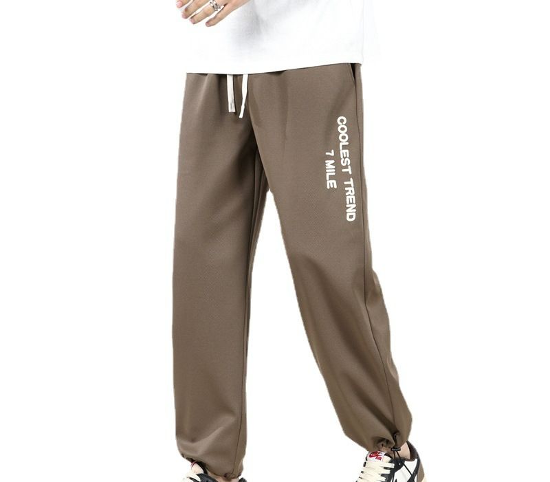 Vier Jahreszeiten bedruckte weite Bein-Freizeit-Strickhose für Herren, Trend, dick, Übergröße, elastische Taille, Krawatte, Fuß, Freizeit-Jogginghose für Herren_voghion.com