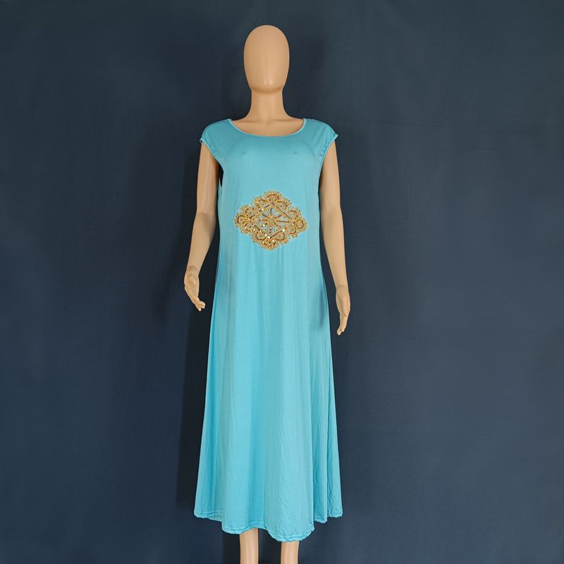 Rochie de damă Jalabiya musulmană din Orientul Mijlociu Malay cu mâneci trompetă brodate Robă brodata din dantelă aurie 8872_voghion.com