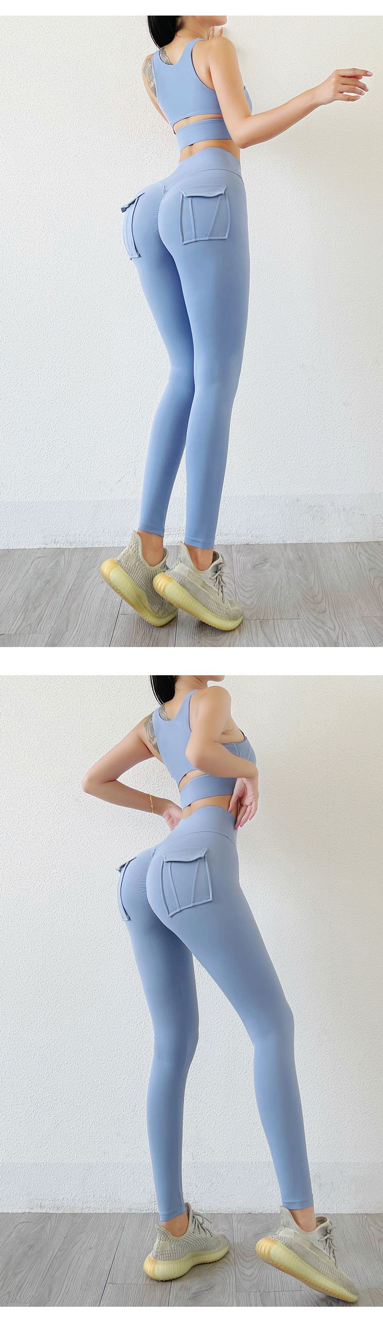 Women's Nude High-waist Butt-lifting Yoga Pants For Women With Pockets Sports Tights Chrysanthemum Fitness Pants_voghion.com