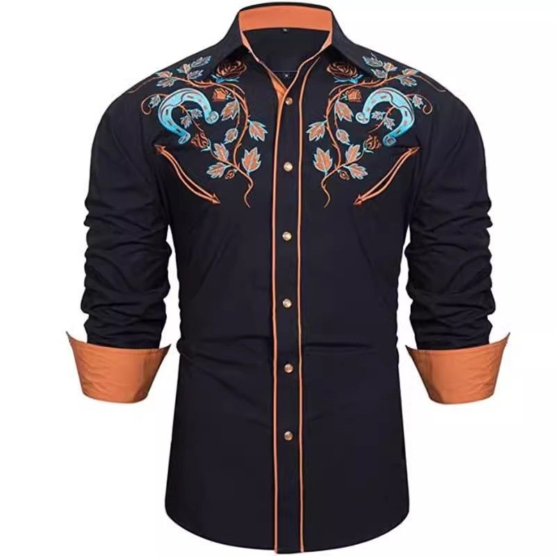 Qualità imbattibile 2025, vendita calda, semplice stile denim, camicia da uomo a maniche lunghe con risvolto, cardigan monopetto, stampa digitale 3D_voghion.com