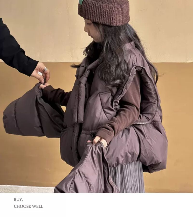 Mittelgroßer und großer Baumwollmantel für Kinder, All-Match-Baumwollmantel für kleine Mädchen, stilvolle Baumwolljacke, Wintermantel-Trend_voghion.com