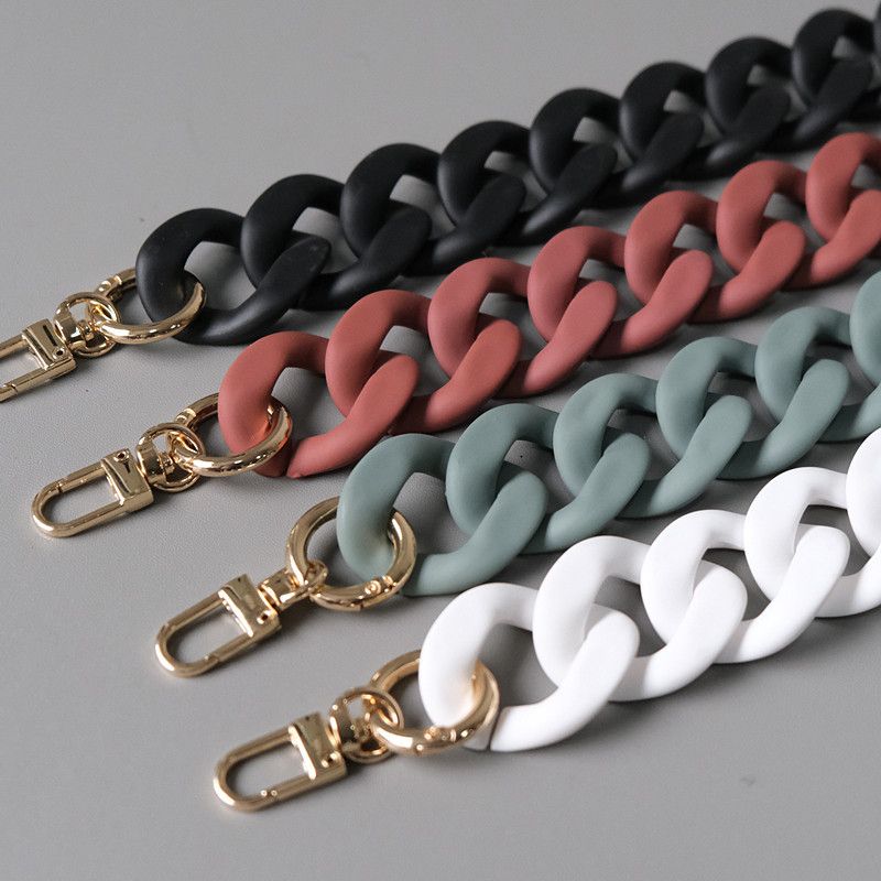 Fashion Colorful Acrylic Resin Color-Block Handmade Detachable Thick Chain, Women's Bag Decorative Chain_voghion.com