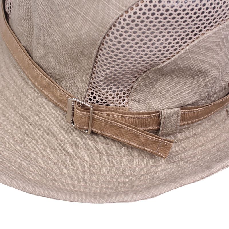 Mode Neue Outdoor Eimer Sommer Atmungsaktive Panama Kappe Baumwolle Dschungel Angeln Mesh Hut Wandern Strand Sonnenschutz Kappen Für Männer_voghion.com