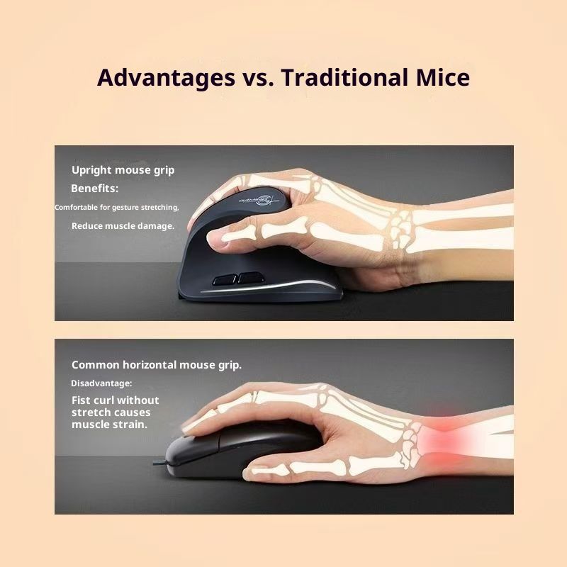 Digitex Digitex ZELOTES T20 Vertical Side Grip Ergonomic Silent Wired Computer Gaming Office Mouse_voghion.com