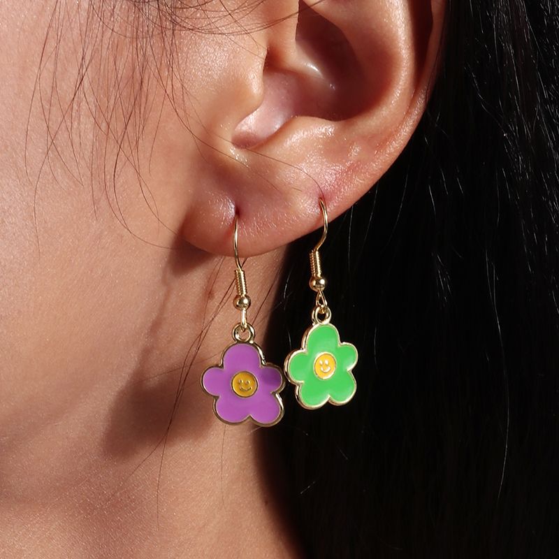 1 pz. Collana con sorriso smaltato adorabile per donne, collane con ciondolo a forma di fiore colorato, orecchini, ragazze, bambini, regali di compleanno_voghion.com