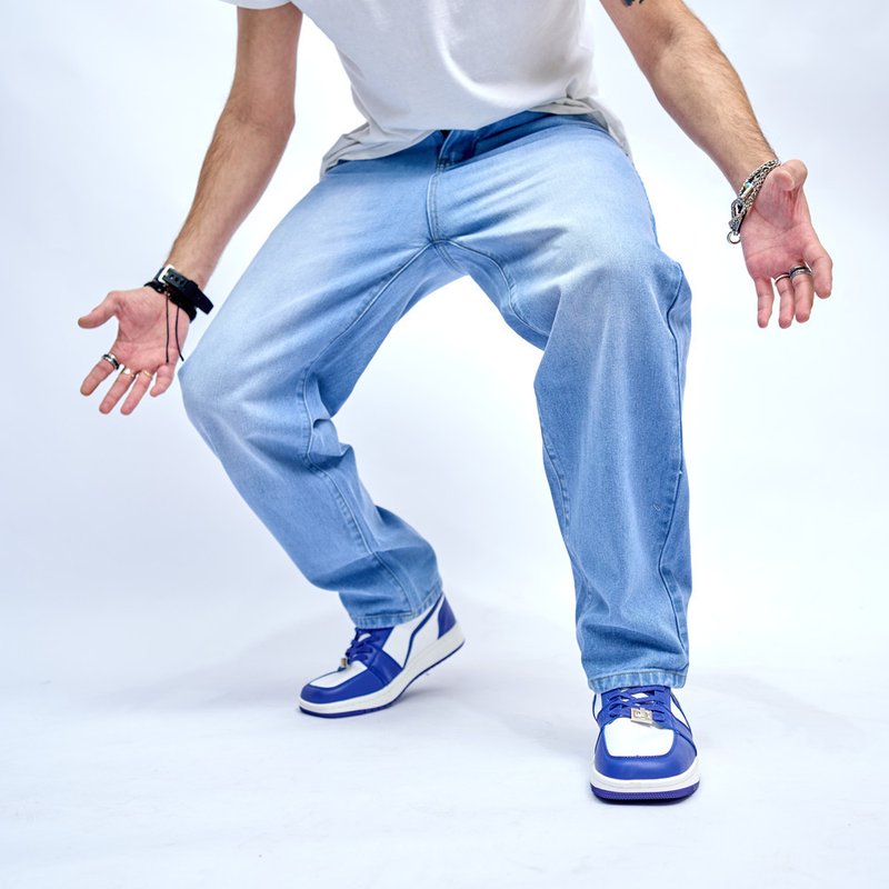 2024 Jeans di fascia alta in tinta unita, pantaloni larghi personalizzati a vita media, pantaloni a gamba larga da strada_voghion.com