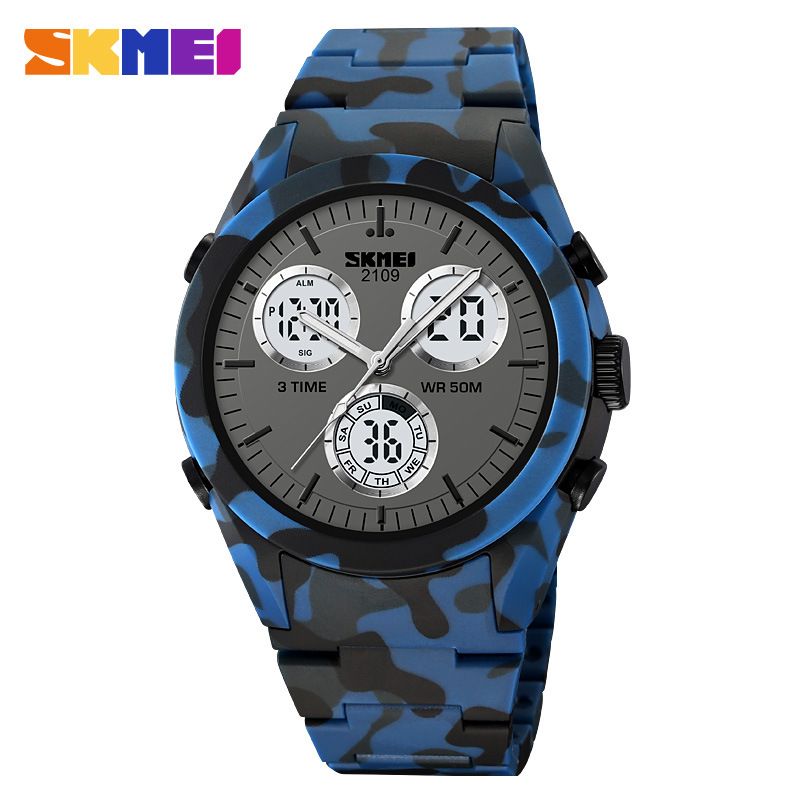 Momentum Pointer Casual Versatile Unisex Cool Dual Display Waterproof Luminous Electronic Watch_voghion.com