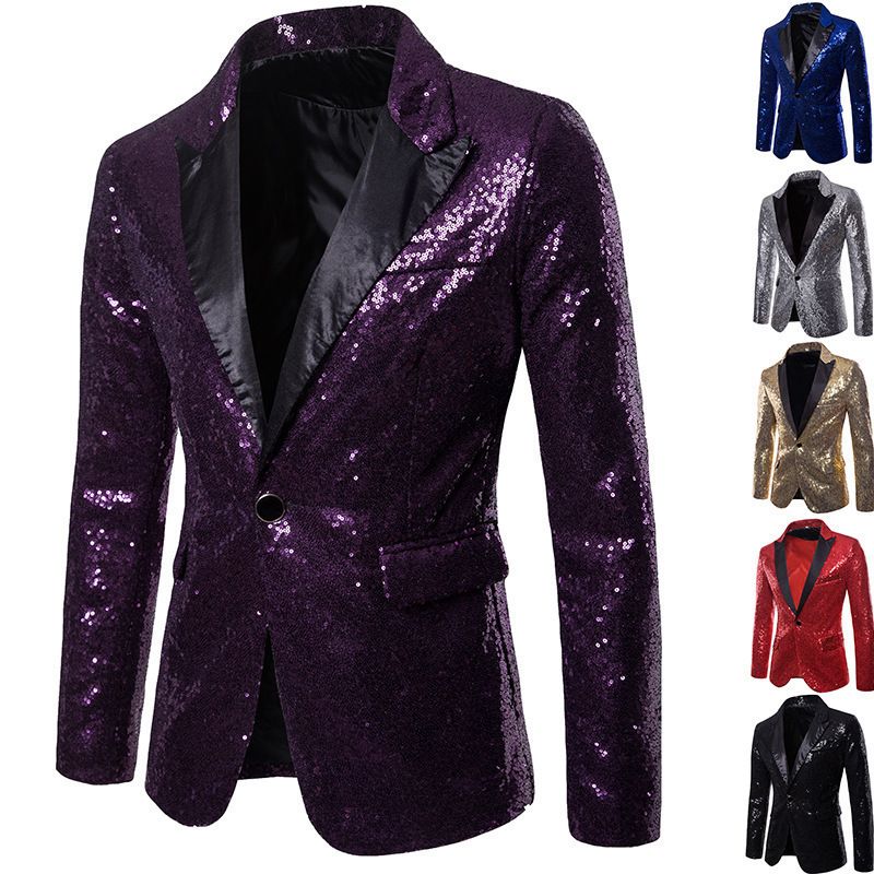 CT 2025 Performance Costume Gold Sequin Suit Plus Size Blazer Nightclub Men's Host Emcee Photo Studio Jacket_voghion.com