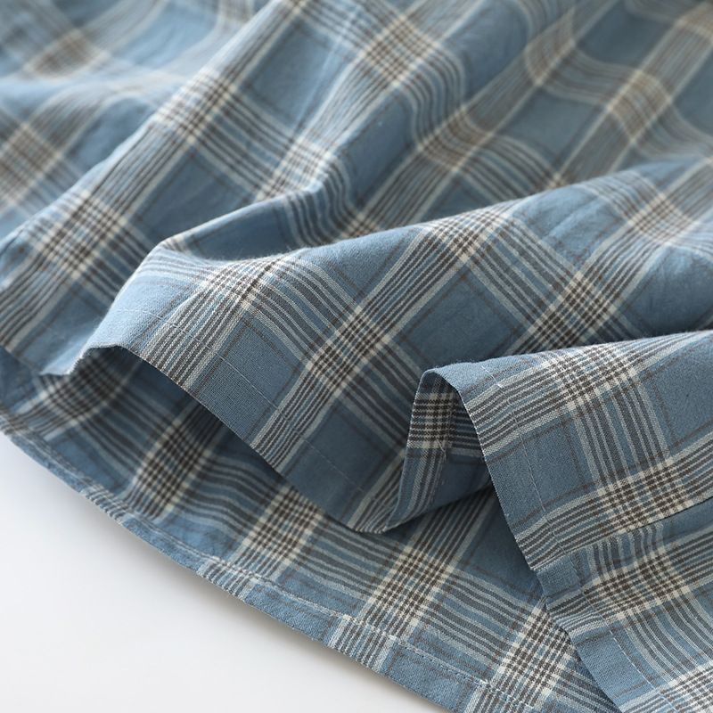 "Japanese Plaid" Men's Pajama Pants Shorts | Spring, Summer And Autumn Thin Pure Cotton, Loose Five-point Home Pants, Comfortable And Breathable_voghion.com