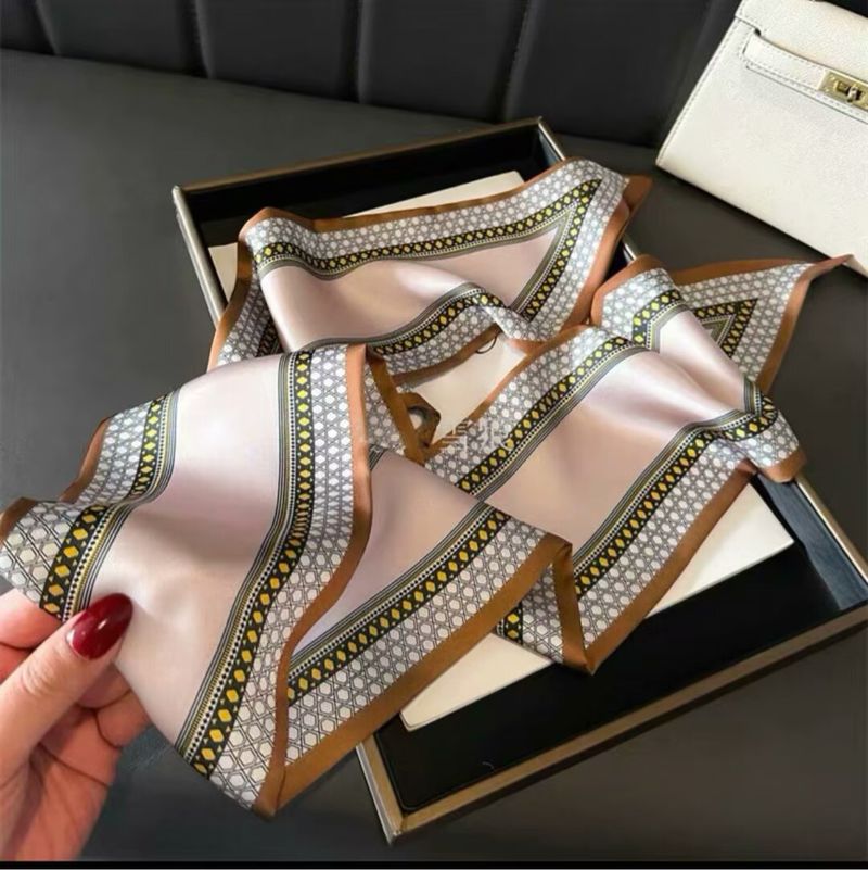 Double Layer Women's Headsc Spring Autumn Wide Ribbon Diagonal Elegant Long Silk Fashion Decorative Neck_voghion.com