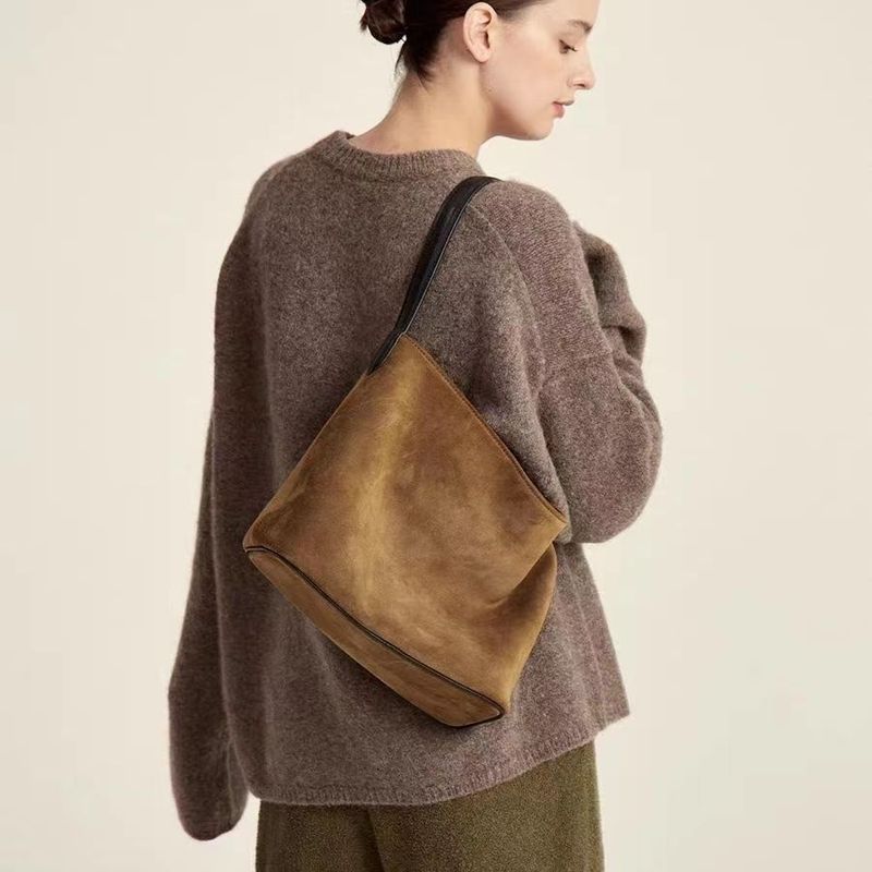 Live Lazy Tote mit großem Fassungsvermögen Wildleder Hobo Umhängetasche C344_voghion.com