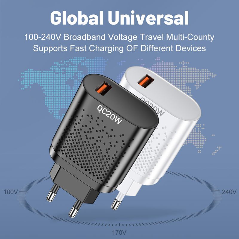 Încărcător de telefon mobil super rapid de 20W pentru festivaluri de muzică, cu conector standard britanic, australian și coreean, potrivit pentru Huawei Extreme_voghion.com