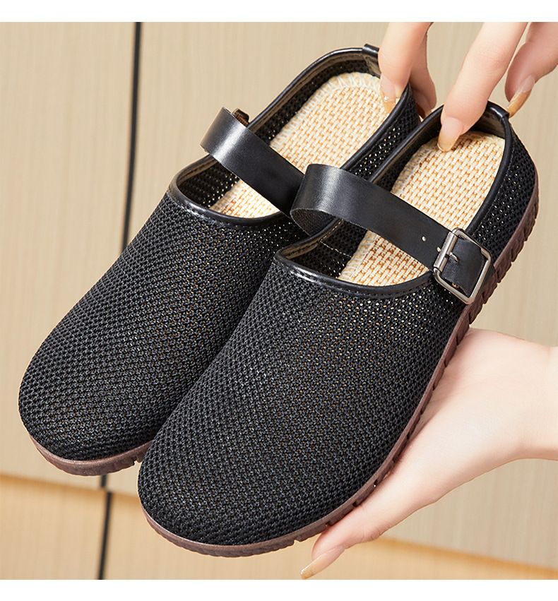 Damen Flache Mundtasche Kopf Hausschuhe Damenschuhe Fliegen Gewebte Atmungsaktive Flache Schuhe Freizeitschuhe Faule Schuhe Einzelne Schuhe_voghion.com