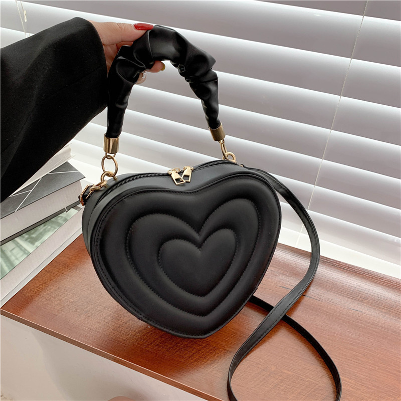 Borse a tracolla firmate a forma di cuore a forma di cuore di amore alla moda Borse a tracolla firmate per donna Borsa con manico superiore in pelle PU solida_voghion.com