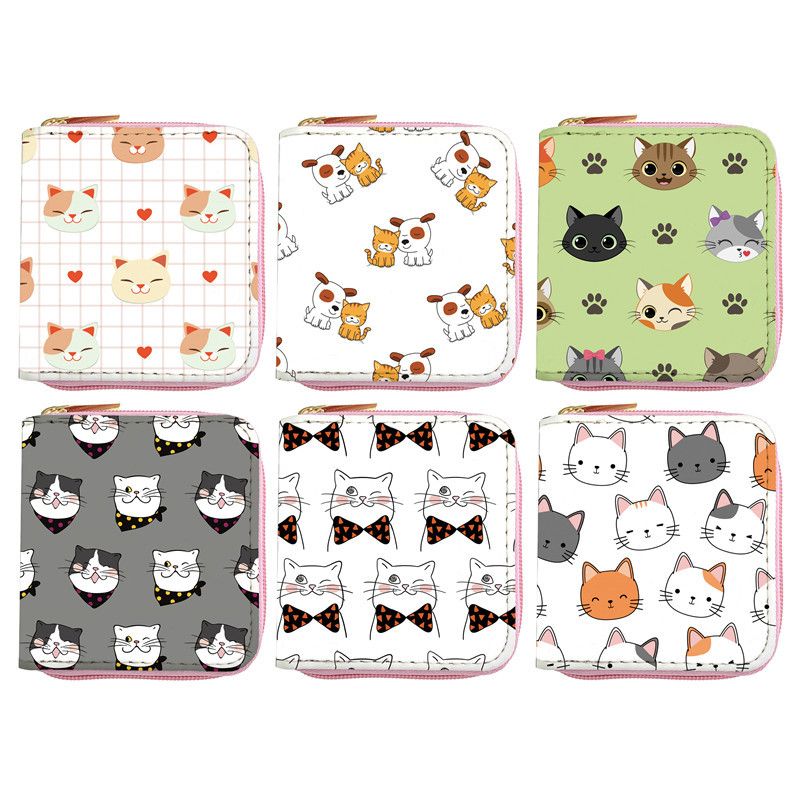 Anime Cat PU Wallet For Students And Women, Short Coin Purse, ID Holder, Small Item Bag, Yiwu_voghion.com