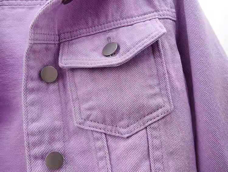 Spring and summer Korean style slim color mid-sleeve denim jacket women's short three-quarter sleeve jacket waistcoat small shawl top_voghion.com