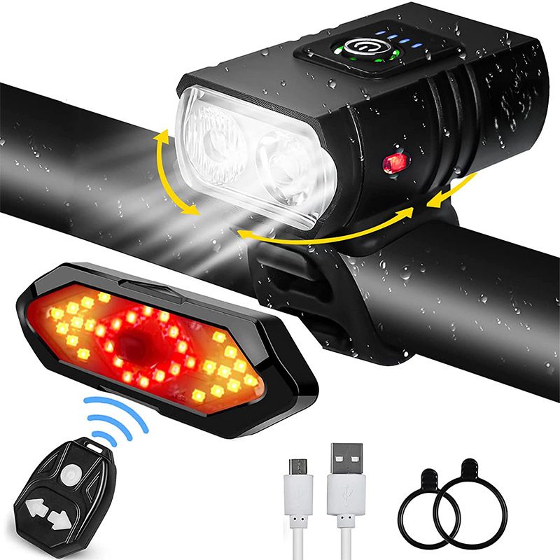 Set di accessori per bici da strada e mountain bike, con torcia frontale ad alta luminosità in lega di alluminio per bicicletta_voghion.com
