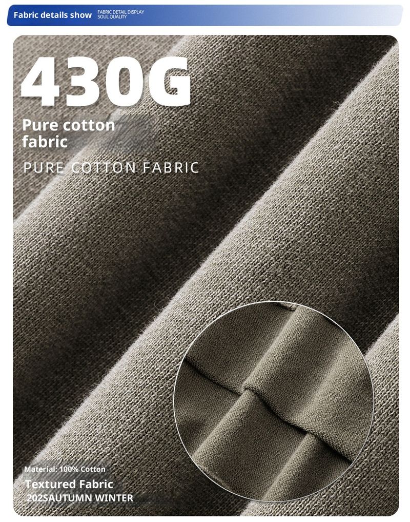 001 2025 Autumn Winter New Vintage Retro Terry Stand Collar Half-Zip Set Loose Trendy Brand Washed Sweatshirt Pants_voghion.com