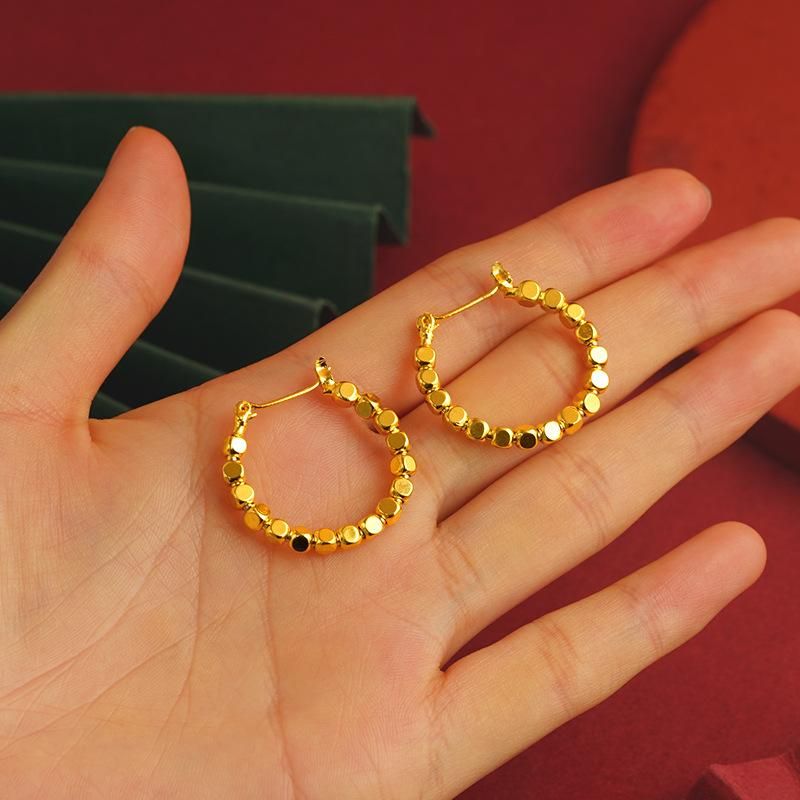 Geometric Small Hoop Earrings For Women Creative Simple Fashion Gold Color Hies Gift Jewelry_voghion.com