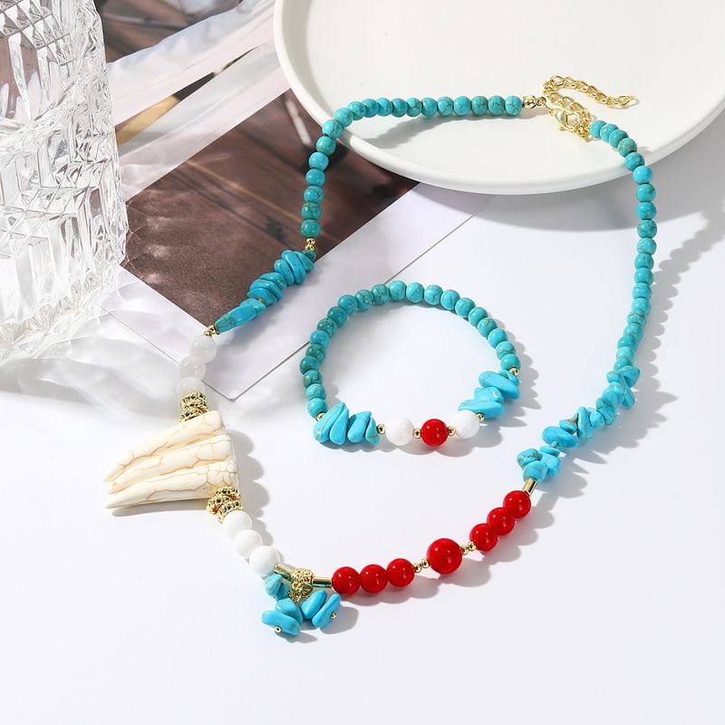 Boheemlaslik etsy disain türkiissinine etnilises stiilis ehtekäevõru liialdatud retro türkiissinine kaelakee_voghion.com
