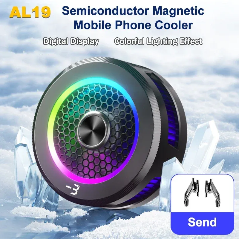 19 Mobile Phone Semiconductor Cooling Fan Radiator 3 Gears Adjustable Magnetic & Back-Clip PUBG Game Cooler For IPhone_voghion.com