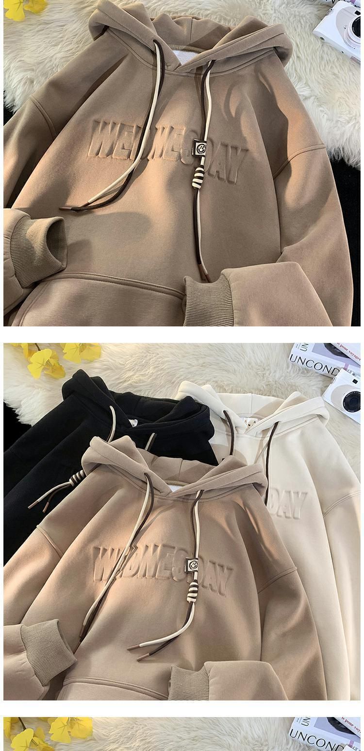 Herren-Kapuzenpullover mit Fleece-Futter und dickem 500-g-Stahldruck im Herbst-Winter-Stil im High Street-Stil mit Kapuze_voghion.com