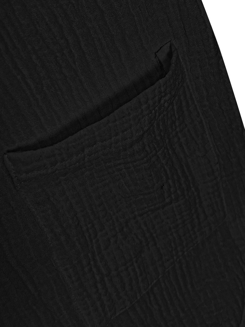 Vestido longo casual feminino sem mangas - Mistura de poliéster macio e elástico, caimento solto e confortável, túnica com botões para primavera/verão_voghion.com