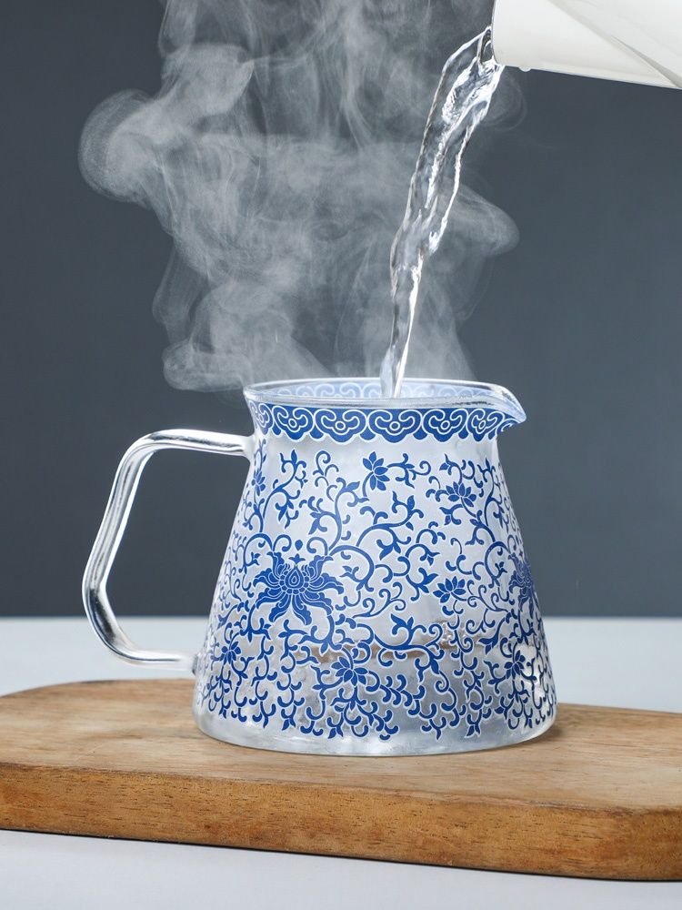 Set di caffettiera in porcellana blu e bianca Wuji Household, con filtro per caffè, capacità 400 ml_voghion.com