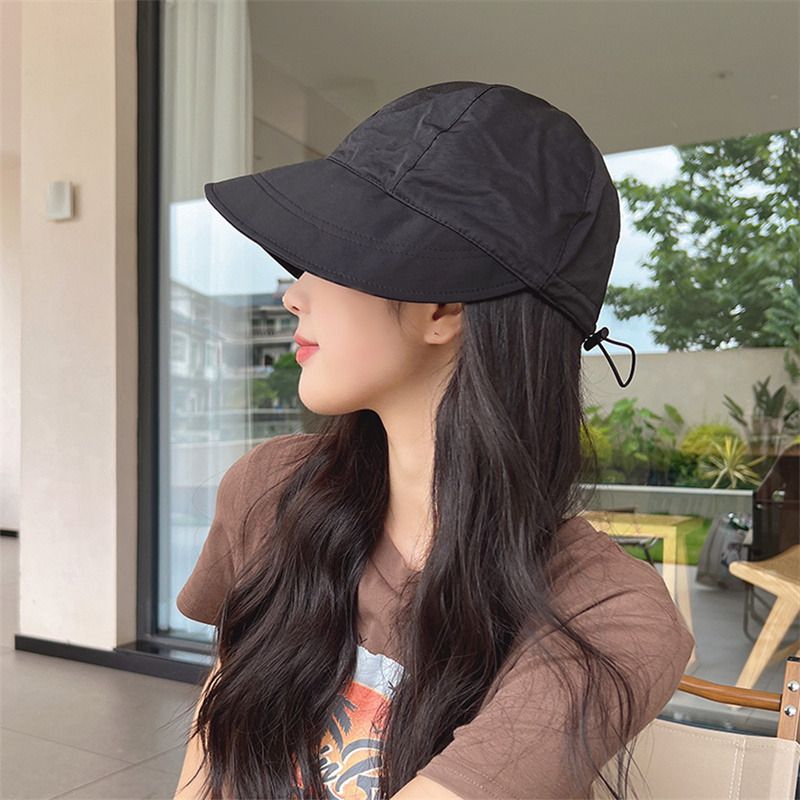 New Arrivals Summer Denim Bucket Foldable Wide Brim Visors Women Solid Color Soft Outdoor Sports Running Sun Hat Snapback Cap_voghion.com