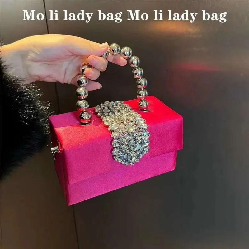 Borsa a mano da donna in raso, con cristalli quadrati e brillanti, con strass, da sera, per matrimonio, festa, pochette, borsa a tracolla_voghion.com