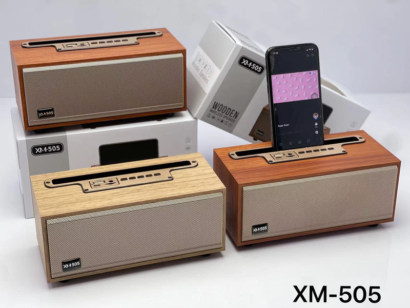 XM-505 Draadloze Bluetooth-luidspreker Desktop Houten radio Draagbare mini-geluidskaart_voghion.com