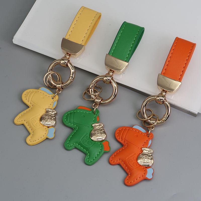 Immediately Get Rich Bracelet Keychain Leather Cartoon Pony Pendant Couple Bag Net Celebrity Car Keychain_voghion.com