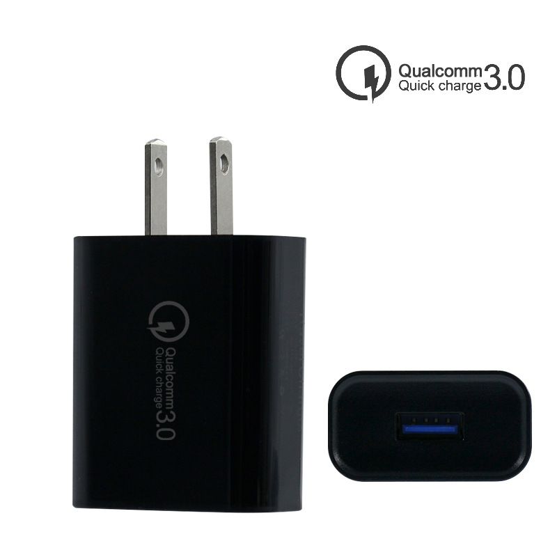 QC3.0-Adapter kompatibel mit Huawei FCP, passend für Samsung AFC, Xiaomi schneller schwarz-weißer USB2A-Ladekopf_voghion.com